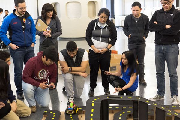 Engineering at Wright students and faculty are optimizing a robot performance to traverse a robotics’ track.